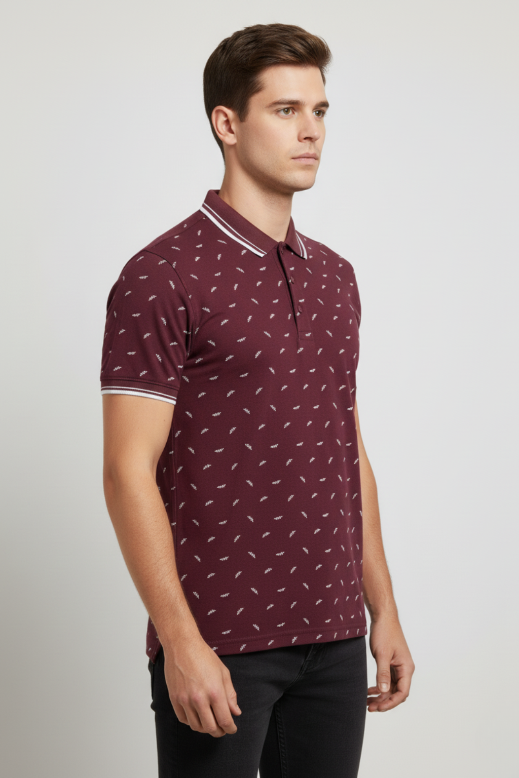 Printed Design Premium Cotton Casual Men’s Polo Shirt