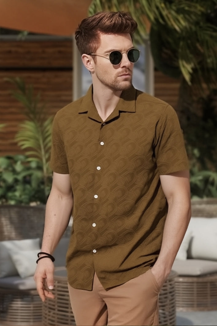 Soundman Shark Turkish Luxe Cotton Brown Shirt