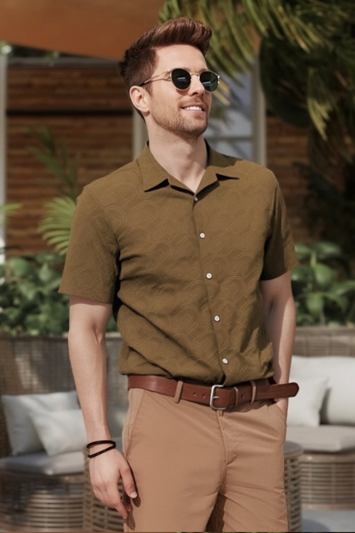 Soundman Shark Turkish Luxe Cotton Brown Shirt