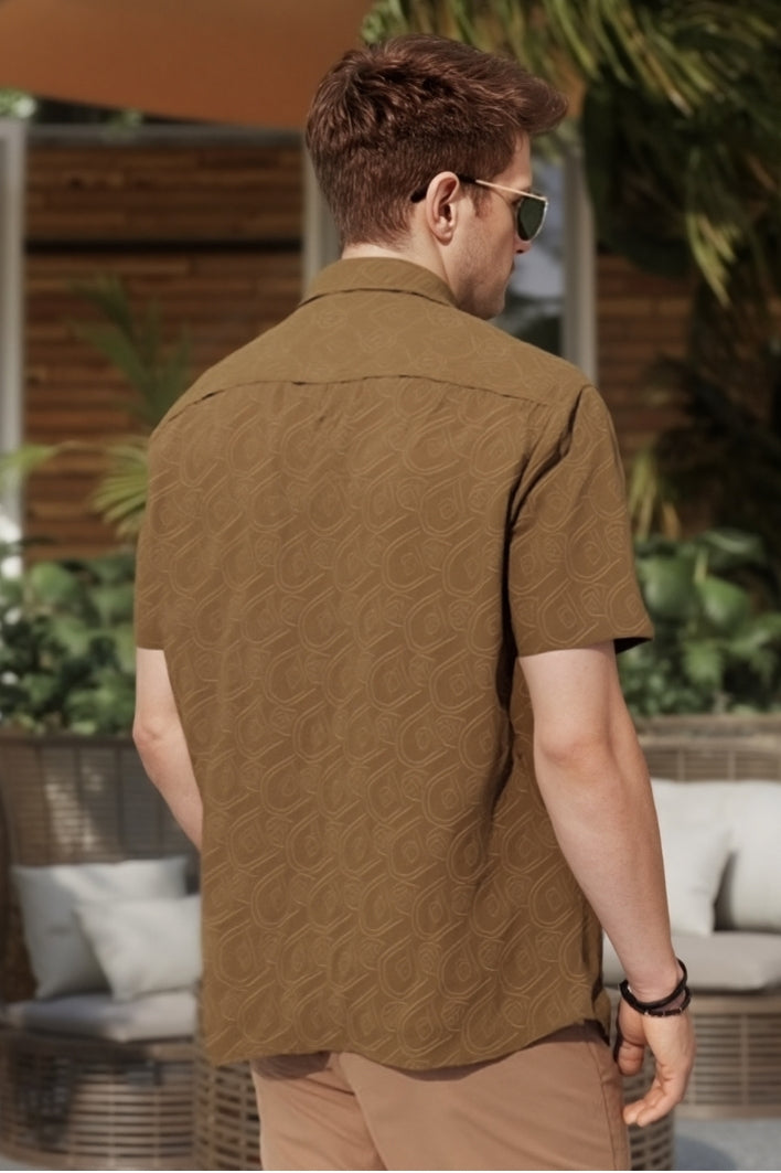 Soundman Shark Turkish Luxe Cotton Brown Shirt