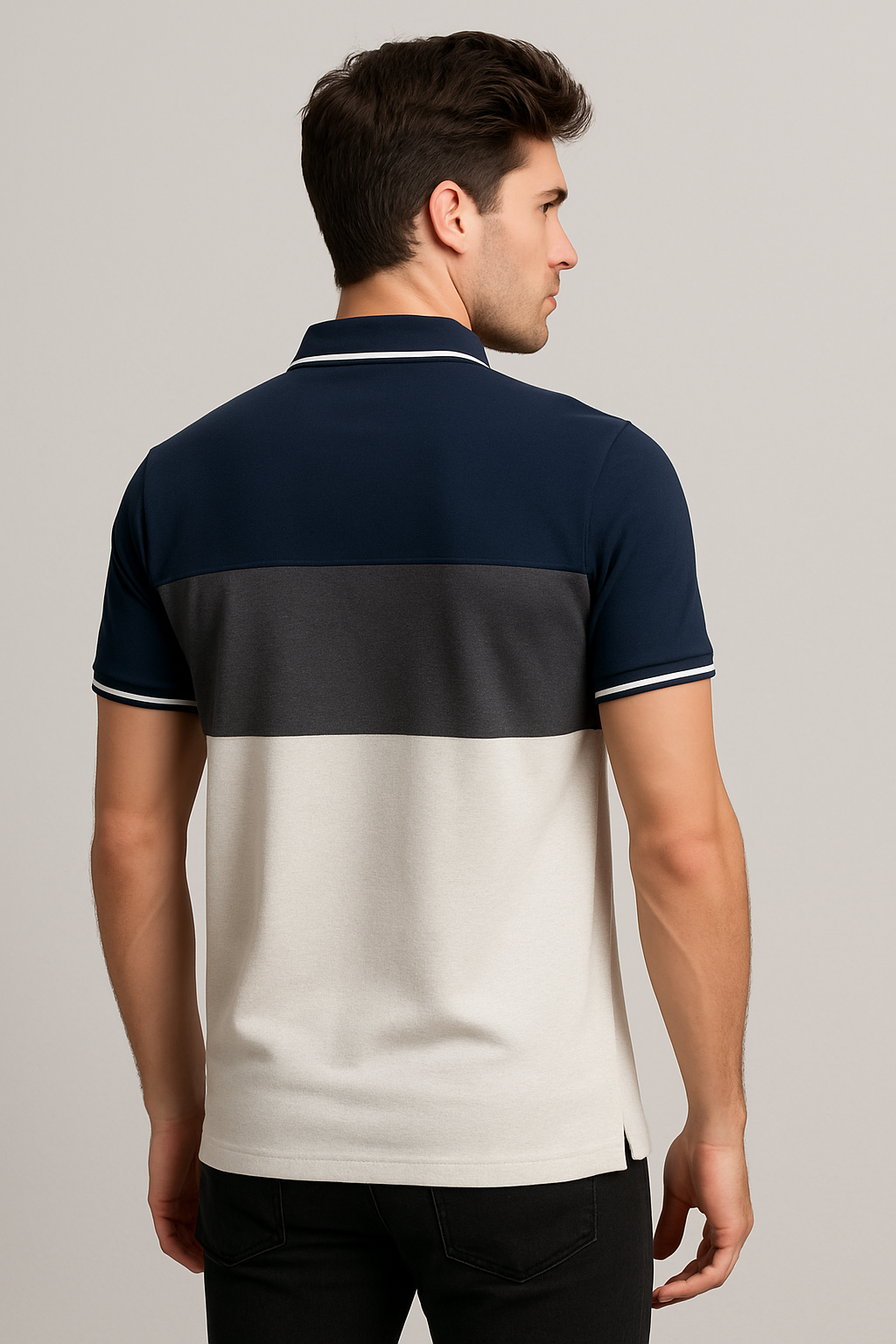 Prada Milano Tri-Color Premium Cotton Men’s Polo Shirt